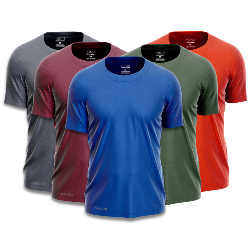 Pack of 5 men's dry fit gym t-shirts – anti-sweat