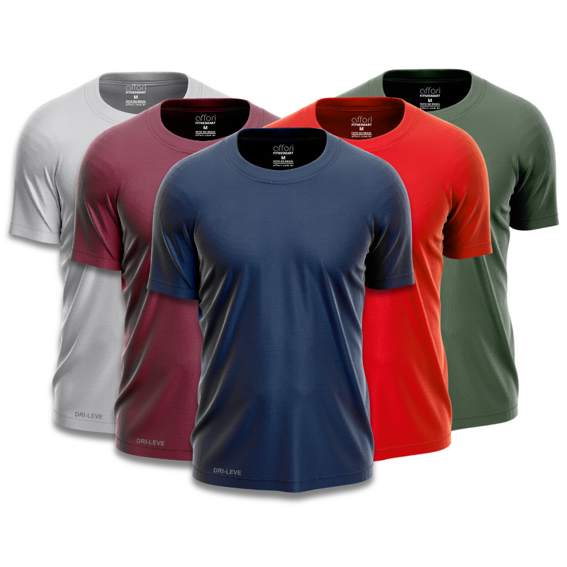 Pack of 5 men's dry fit gym t-shirts – anti-sweat