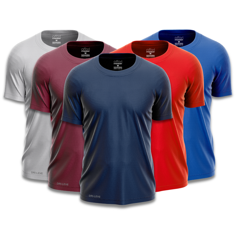 Pack of 5 men's dry fit gym t-shirts – anti-sweat