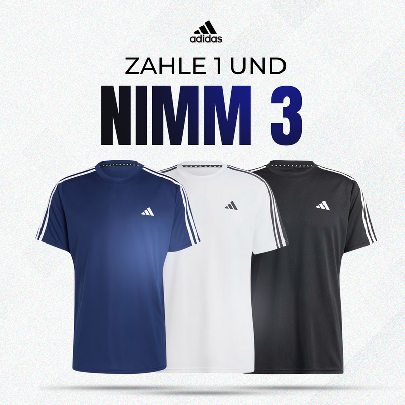 3 Adidas Essentials 3-Stripes Training Shirts (Buy 1, get 3 free)