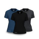 Kit 3 FitneSmart Women's Technology T-Shirts - Anti-Sweat