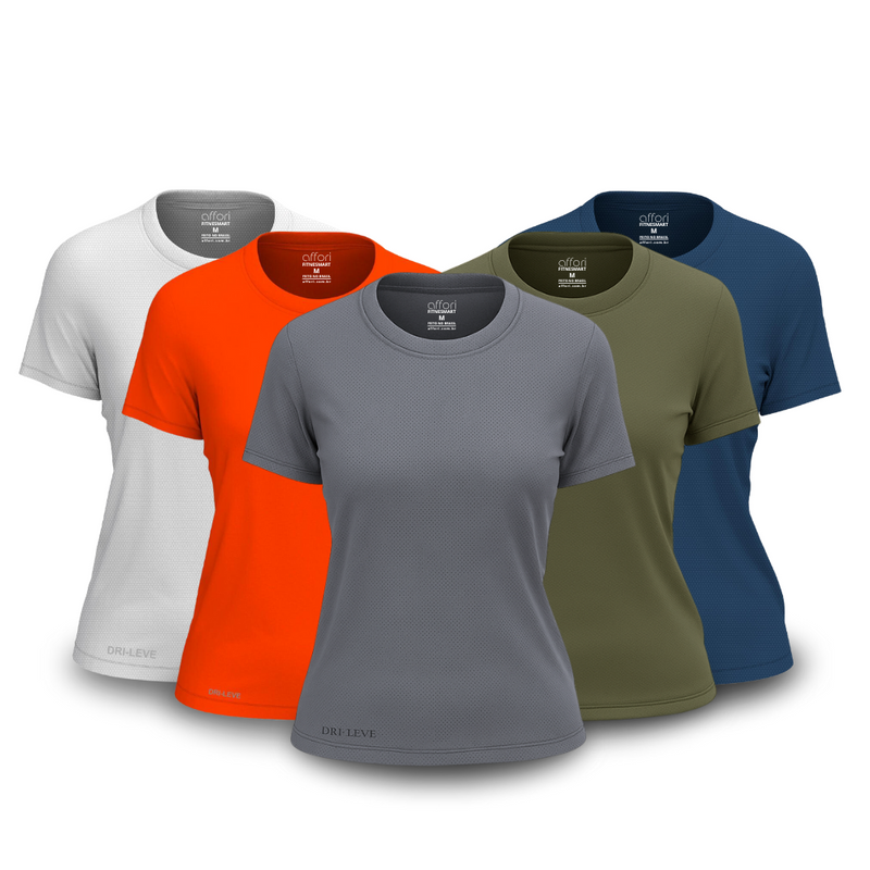 Pack of 5 Women's Dry Fit T-Shirts for the Gym – Anti-Sweat
